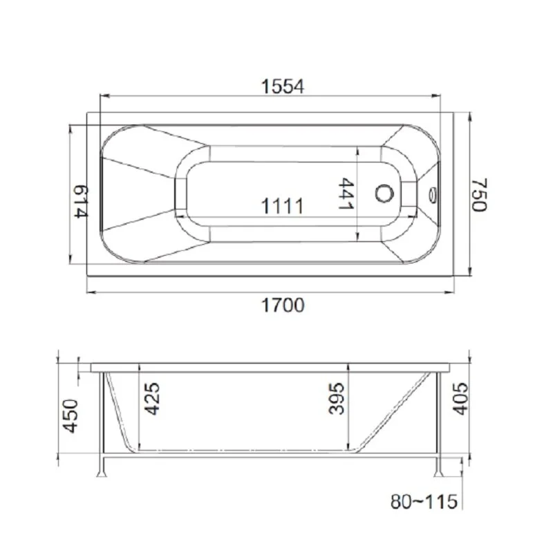 Акриловая ванна Jacob Delafon Trocadero E6D354RU-00 белый