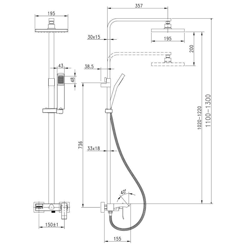 Душевая система Lemark Contest LM5862CW хром, белый