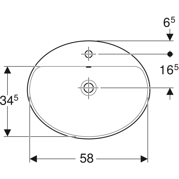 Раковина 60 см Geberit VariForm 500.724.01.2, белый