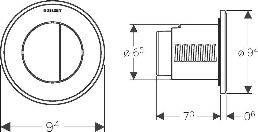 Кнопка смыва Geberit Type 10 116.055.KH.1, хром