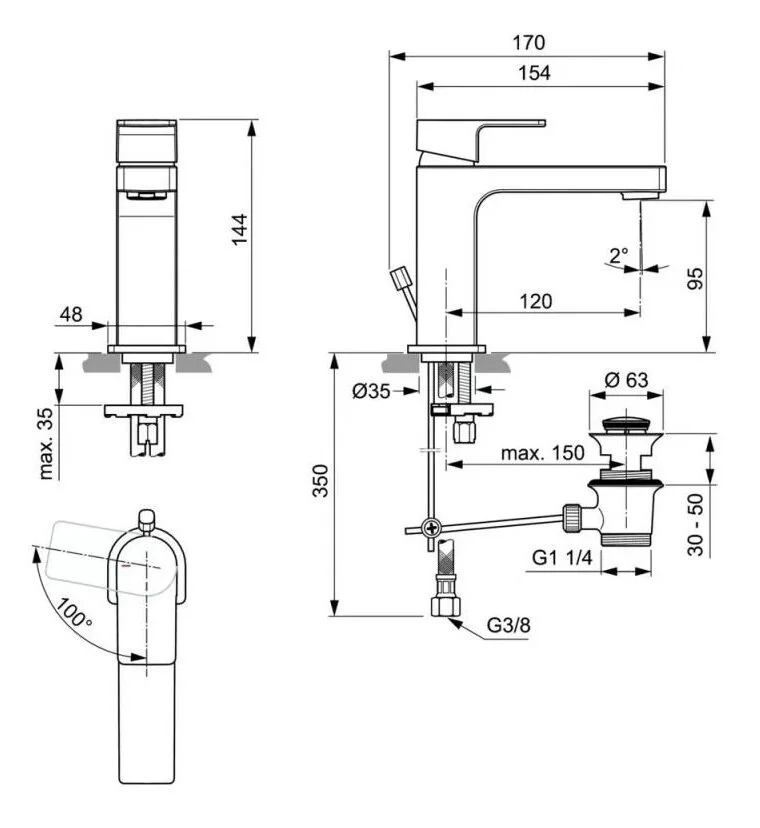 Смеситель для раковины Ideal Standard Edge A7102AA хром