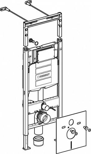 Комплект инсталляции Geberit Duofix Sigma 12 Plattenbau 111.362.00.5 с подвесным унитазом Jaquar Opal OPS-WHT-15951 с крышкой-сиденьем микролифт