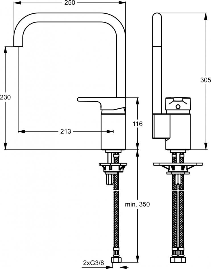 Смеситель Ideal Standard Active B8084AA для кухонной мойки