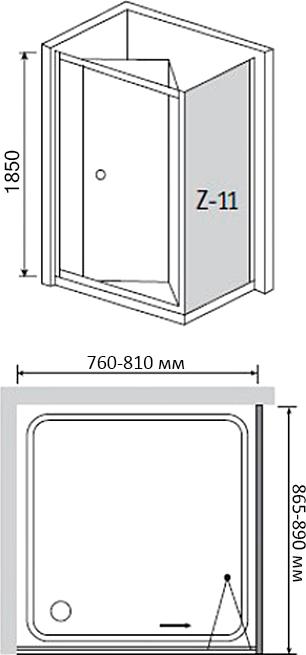 Душевой уголок RGW Classic CL-41 (760-810)x900x1850 профиль хром, стекло чистое