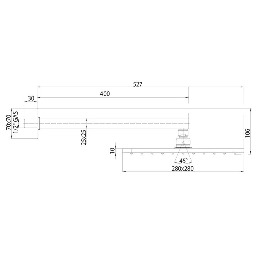 Душ верхний Bossini Cosmo H69598I.073 черный