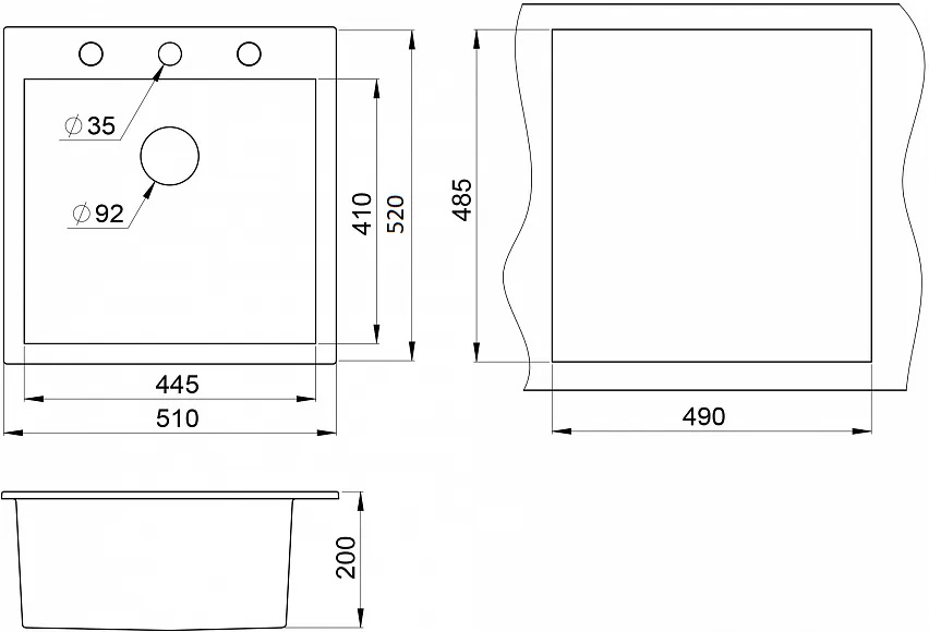 Мойка кухонная Granula 5102, ГРАФИТ графит