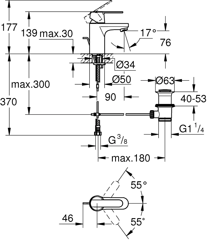 Смеситель для раковины Grohe Get 32883000