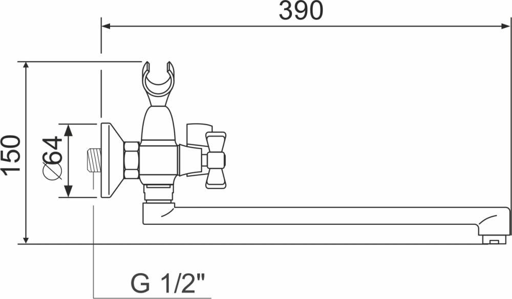 Смеситель для ванной РМС SL118-140P, хром