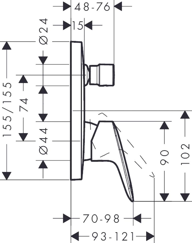 Смеситель для ванны с душем Hansgrohe Logis 71405000, хром