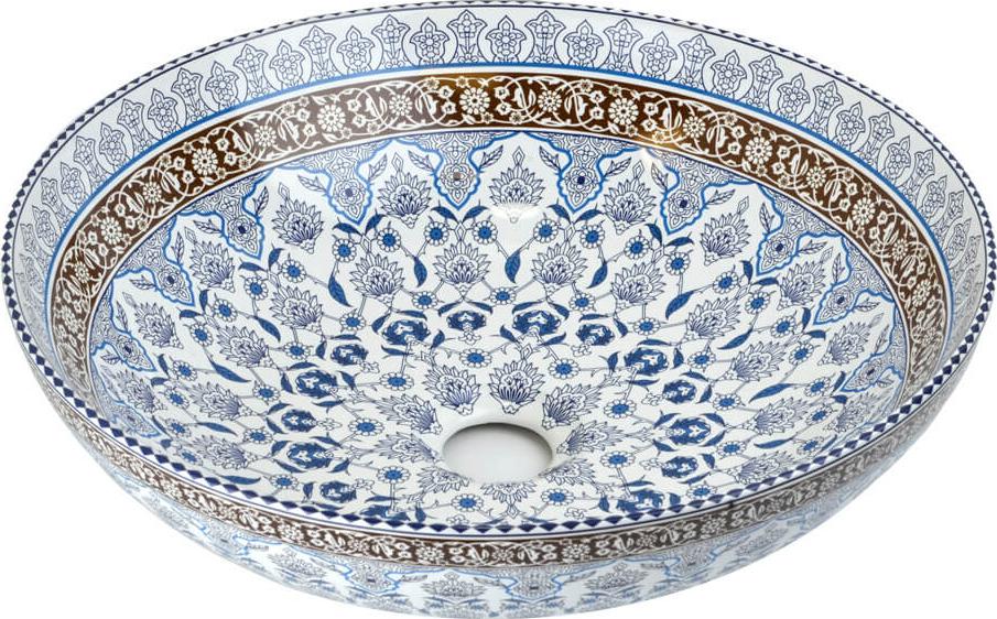 

Раковина Bronze de Luxe Марракеш, 40.5 х 40.5 х 12.5 см, накладная, белая, синяя, 1008