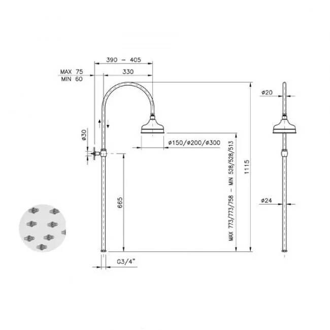 Душевой гарнитур Nicolazzi 5712CR30 хром