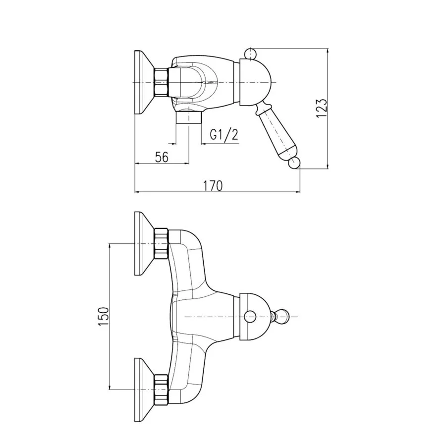 Настенный смеситель Rav-Slezak Labe L581.5/2SM