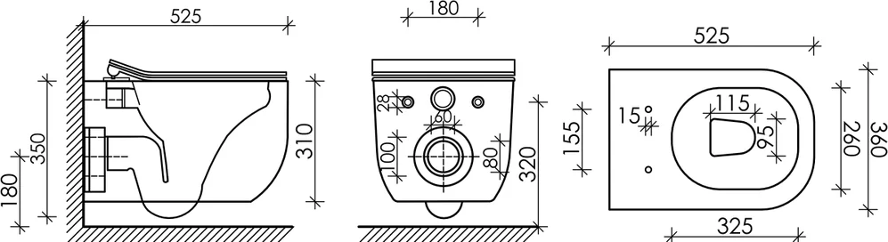 Унитаз подвесной Ceramica Nova Noel CN3013 безободковый, с сиденьем микролифт, белый