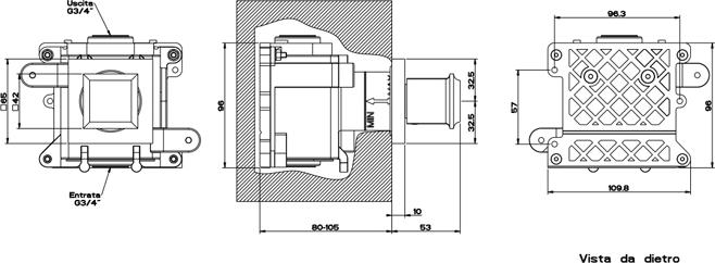 Запорный вентиль для термостатического смесителя Gessi Eleganza 46265#149, finox