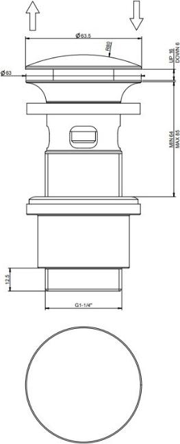 Донный клапан для раковины Gessi Technical Accessories 01422#031, хром