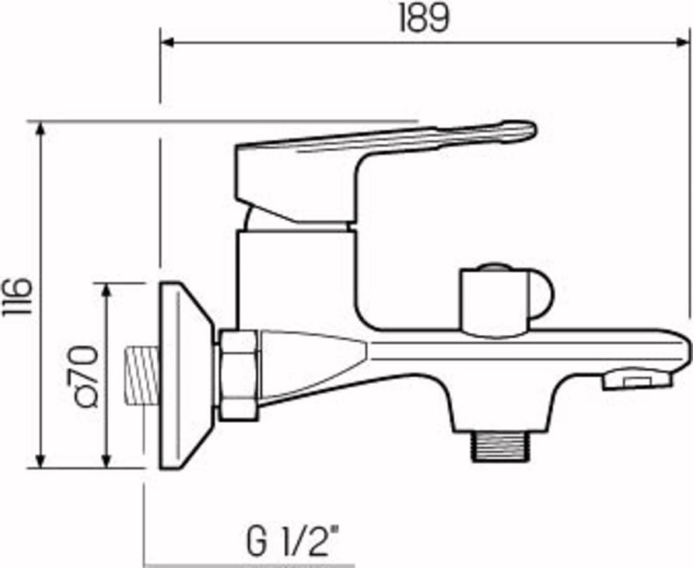 Смеситель для ванной РМС SL134-009E, хром