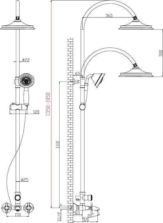 Душевая стойка Lemark Duetto LM5762C