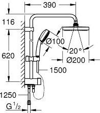 Душевая система Grohe New Tempesta 27394001