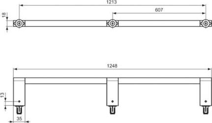 Полотенцедержатель 125 см Ideal Standard Connect E6985AA, хром