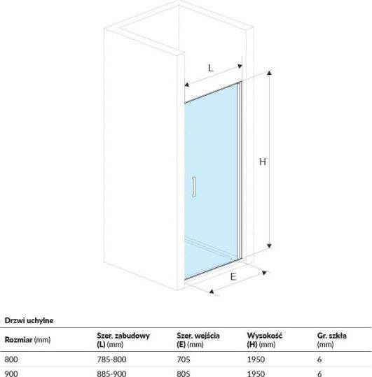 Душевая дверь Excellent Mazo 90x195см KAEX.3005.1010.9000.LP стекло прозрачное/хром