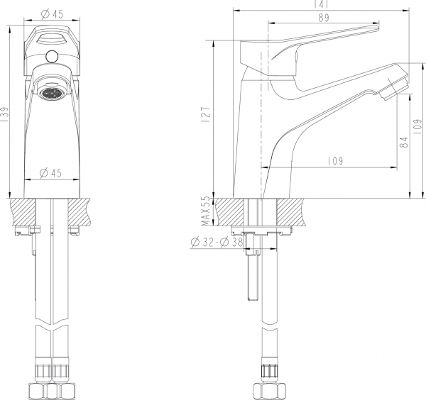 Смеситель Bravat Eco-D F193158C для раковины