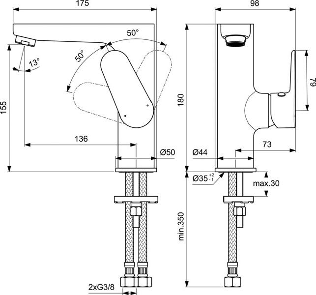 Смеситель для раковины Ideal Standard Cerafine O BC555AA, хром