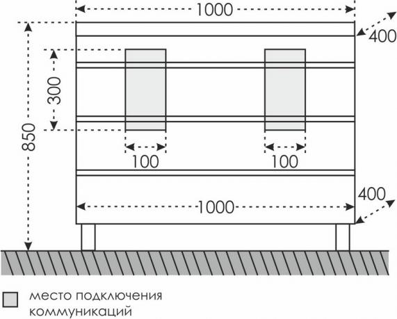 Тумба под раковину СанТа Марс 700171 100 см белый