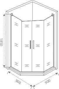 Душевой уголок 90х90 см Good Door Pandora PNT-TD-90-C-CH ПД00035 стекло прозрачное