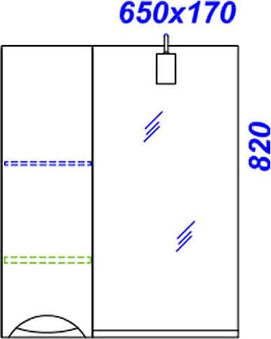 Шкаф-зеркало 65 см Aqwella Лайн Li.02.06, белый