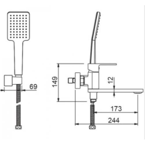 Смеситель для ванны Gappo G3283-8 хром/белый