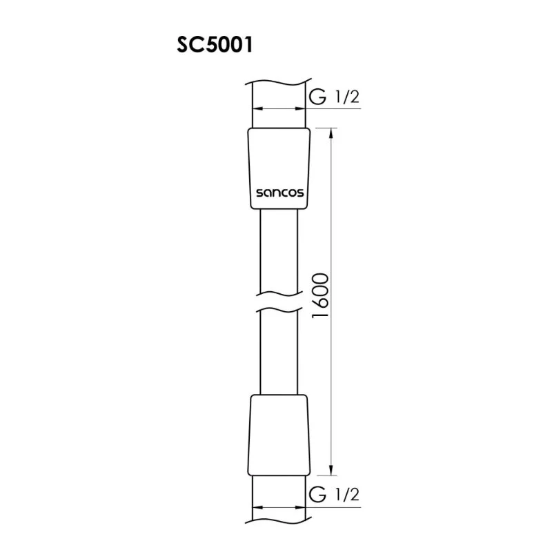 Душевой шланг Sancos SC5001CH хром