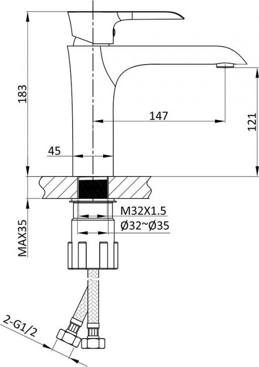 Смеситель для раковины Vincea Esse VBF-1E1MB, черный матовый