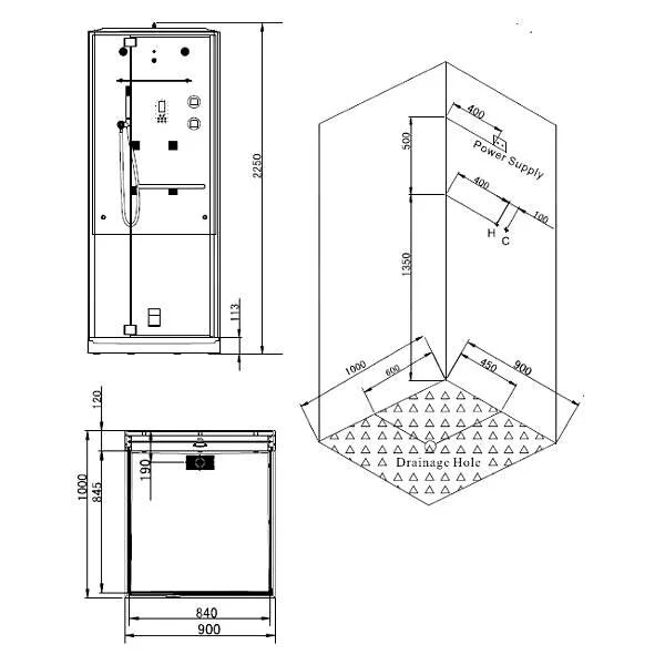 Душевая кабина SSWW B1202A BAGMS1