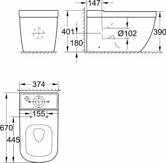 Чаша унитаза Grohe Euro Ceramic 3933800H