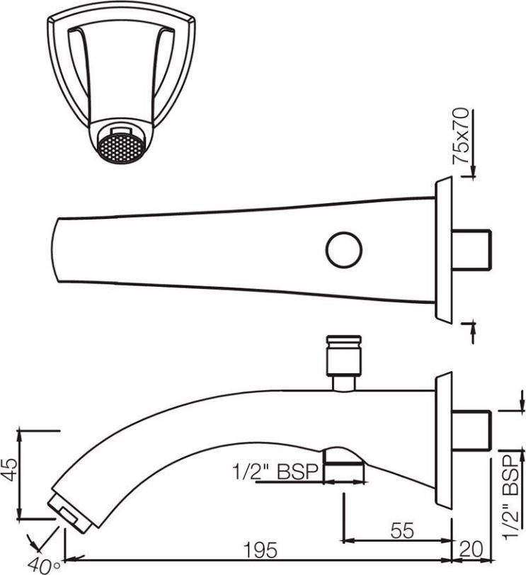 Излив для ванны Jaquar SPJ-CHR-87463