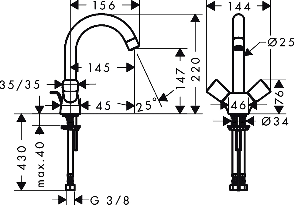 Смеситель для раковины Hansgrohe Logis 71222000, хром