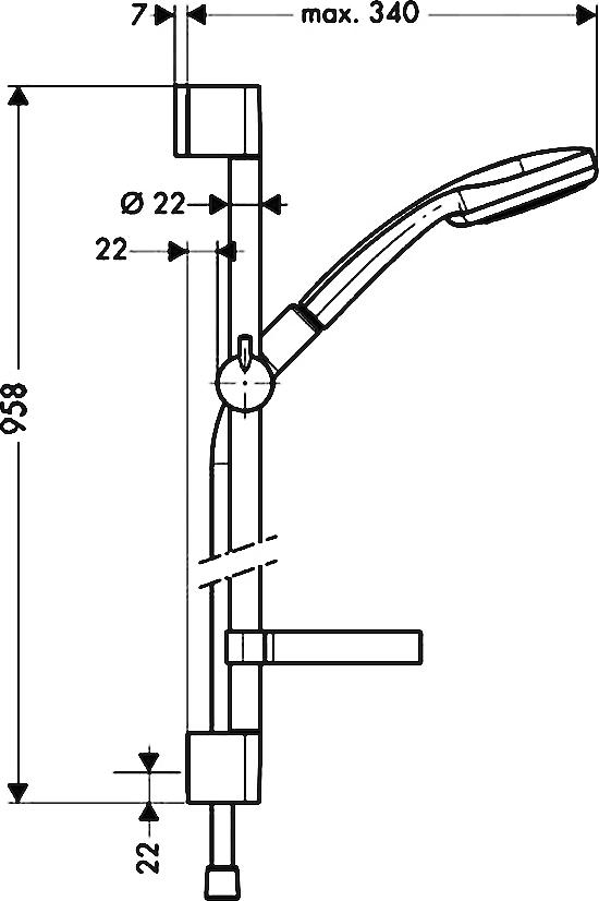 Душевой гарнитур Hansgrohe Croma 100 Vario 27771000 Unica C