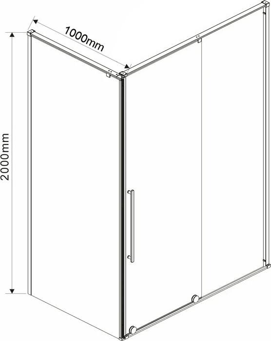 Боковая стенка Vincea Arno VSG-1A100CL прозрачная, хром