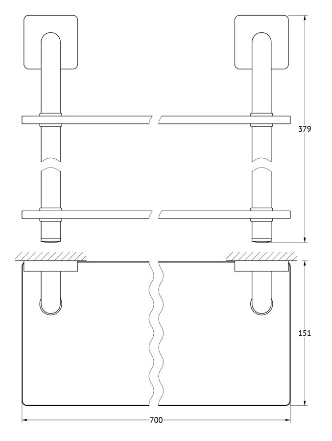 Полка Ellux Elegance ELE 038 хром