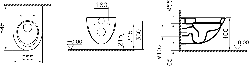 Подвесной унитаз VitrA Form 500 4305B003-0075