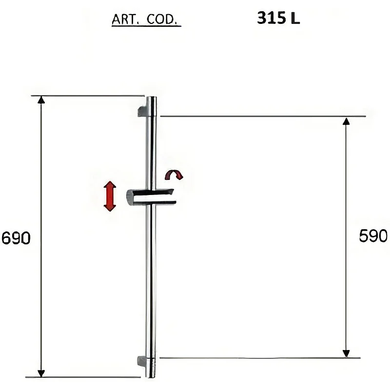 Штанга душевая Remer 315L хром