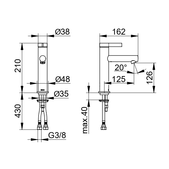 Смеситель Keuco Ixmo Pure 59501371101 для раковины, черный матовый