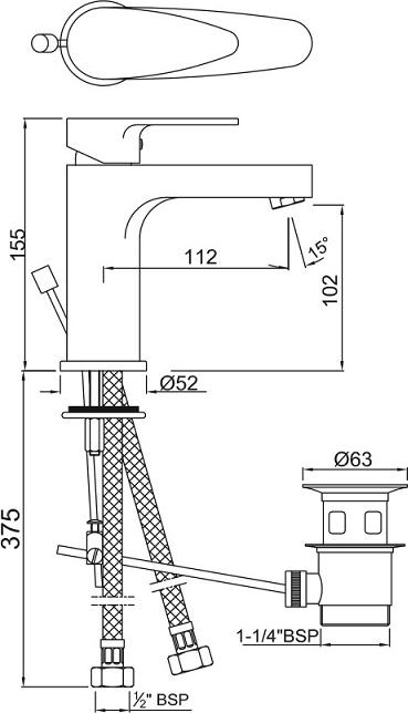 Смеситель для раковины Jaquar Vignette Prime VGP-CHR-81051B, хром