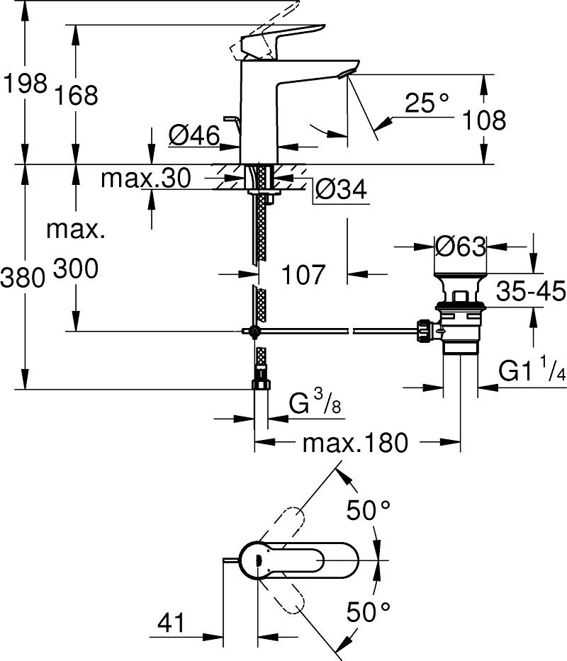 Смеситель для раковины Grohe BauEdge 23758000