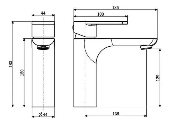 Смеситель для раковины Orans K-1035 W хром, белый