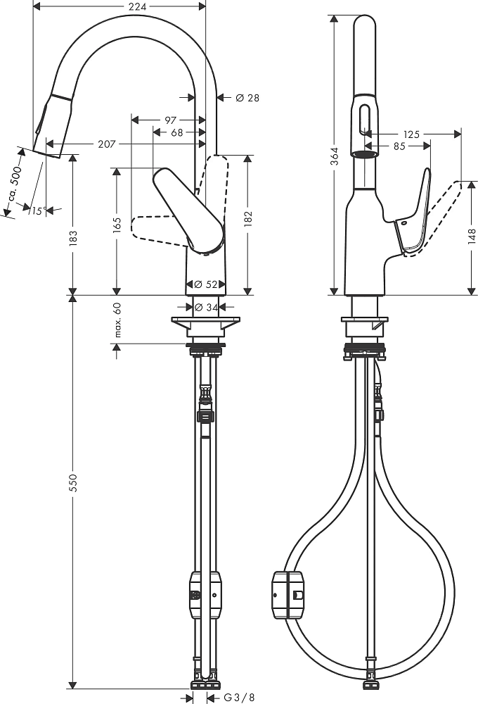 Смеситель для кухни Hansgrohe Focus M42 71801000, хром