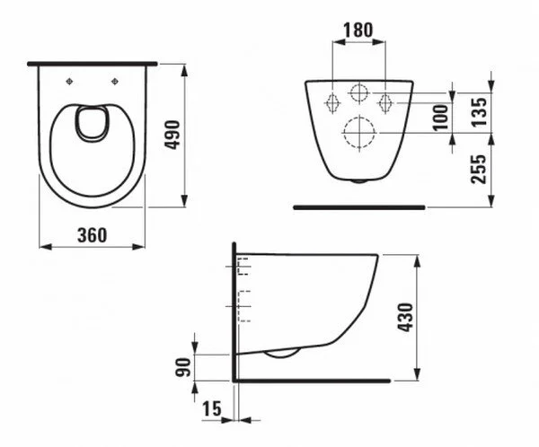 Инсталляция Laufen с безободковым унитазом Laufen Pro Rimless 8209650000001, сиденье микролифт клавиша хром, комплект