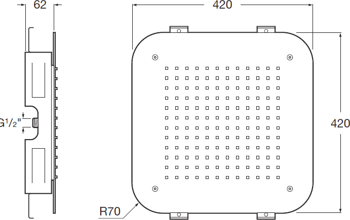 Верхний душ Roca Puzzle 5B9378C00