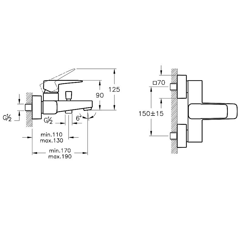 Смеситель для ванны VitrA Root Square A4273736EXP черный