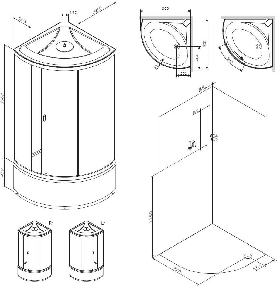 Душевая кабина AM.PM X-Joy 90x90 см W88C-301A-090GG